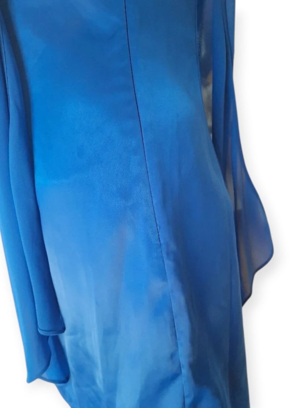 Max & Cleo One Shoulder Cocktail Dress Women’s Size 4 Blue Ruffle Mini - Picture 6 of 14